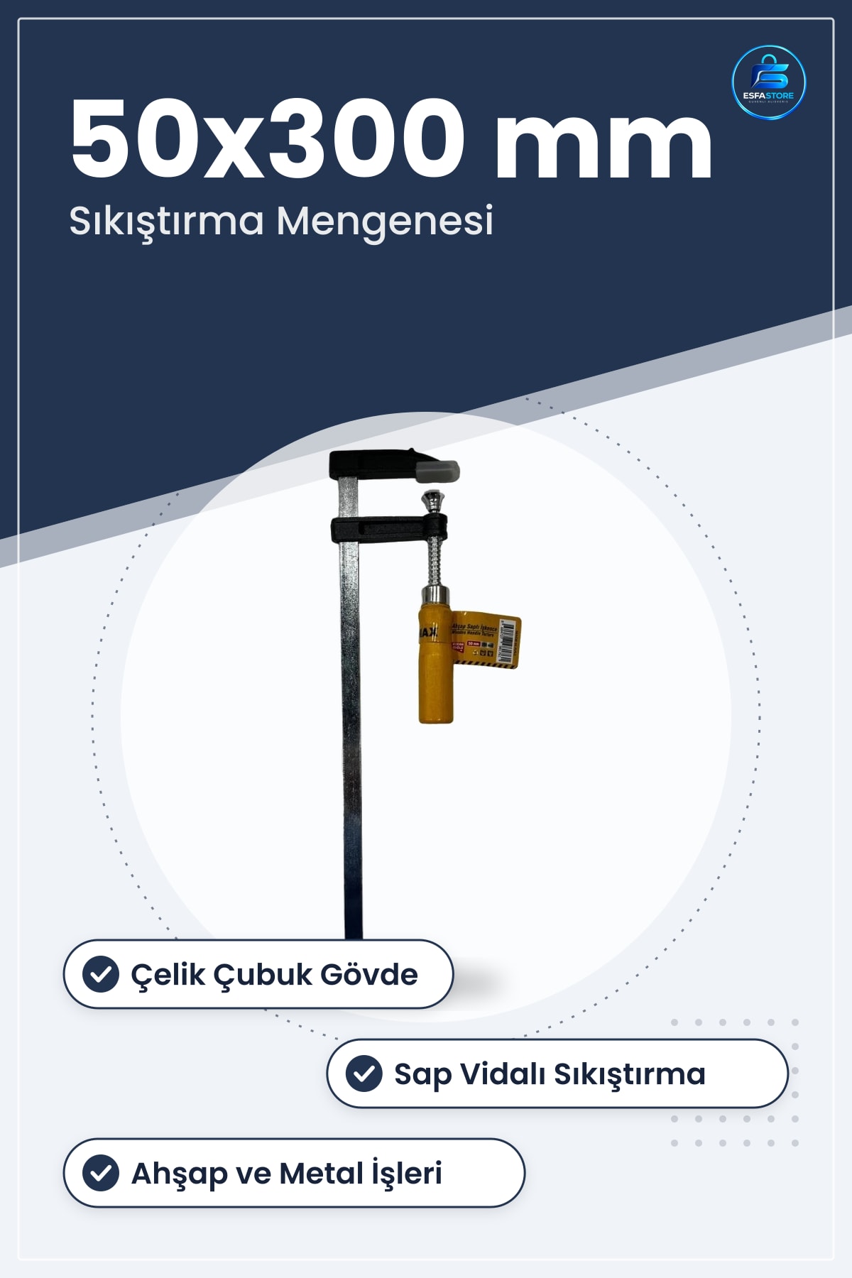 Mengene 50x300 mm İşkence Aleti Ahşap Marangoz Sıkıştırma Kelepçesi Çalışma Masası