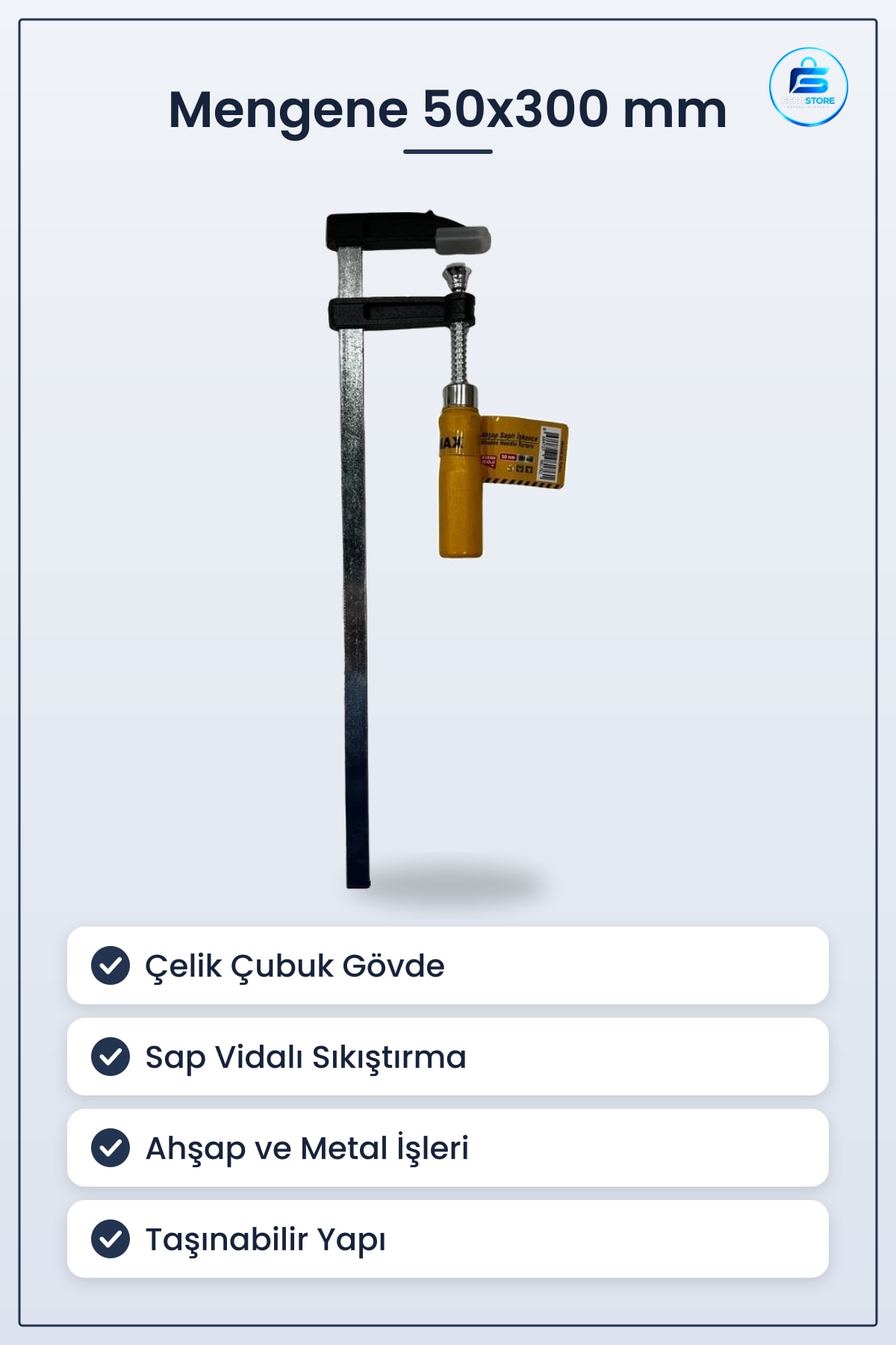 Mengene 50x300 mm İşkence Aleti Ahşap Marangoz Sıkıştırma Kelepçesi Çalışma Masası