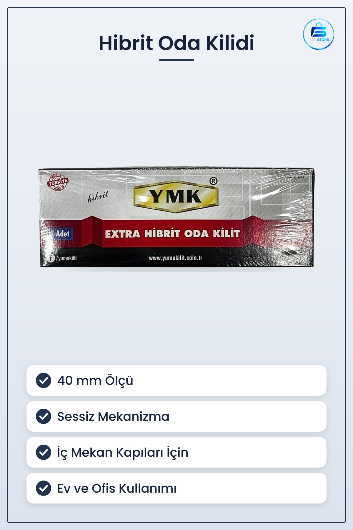 40 mm Hibrit Sessiz Oda Kilidi Kapı Hırdavatı İç Mekan Kullanımı İçin Pratik Konforlu
