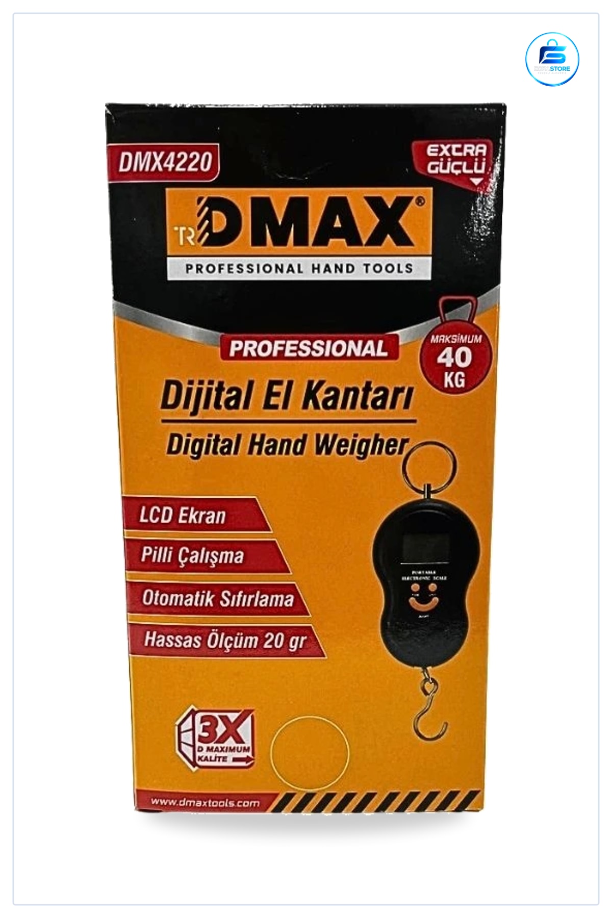 Dijital El Kantarı Elektronik 40 kg Kapasiteli LCD Ekran Pilli Taşınabilir Askılı Mutfak Bagaj