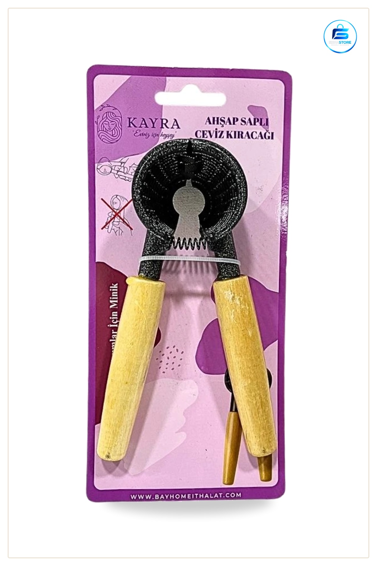 Ahşap Saplı Ceviz Kıracağı Elde Fındık Kırma Aparatı Mutfak Yemek Hazırlık Gereci Pratik