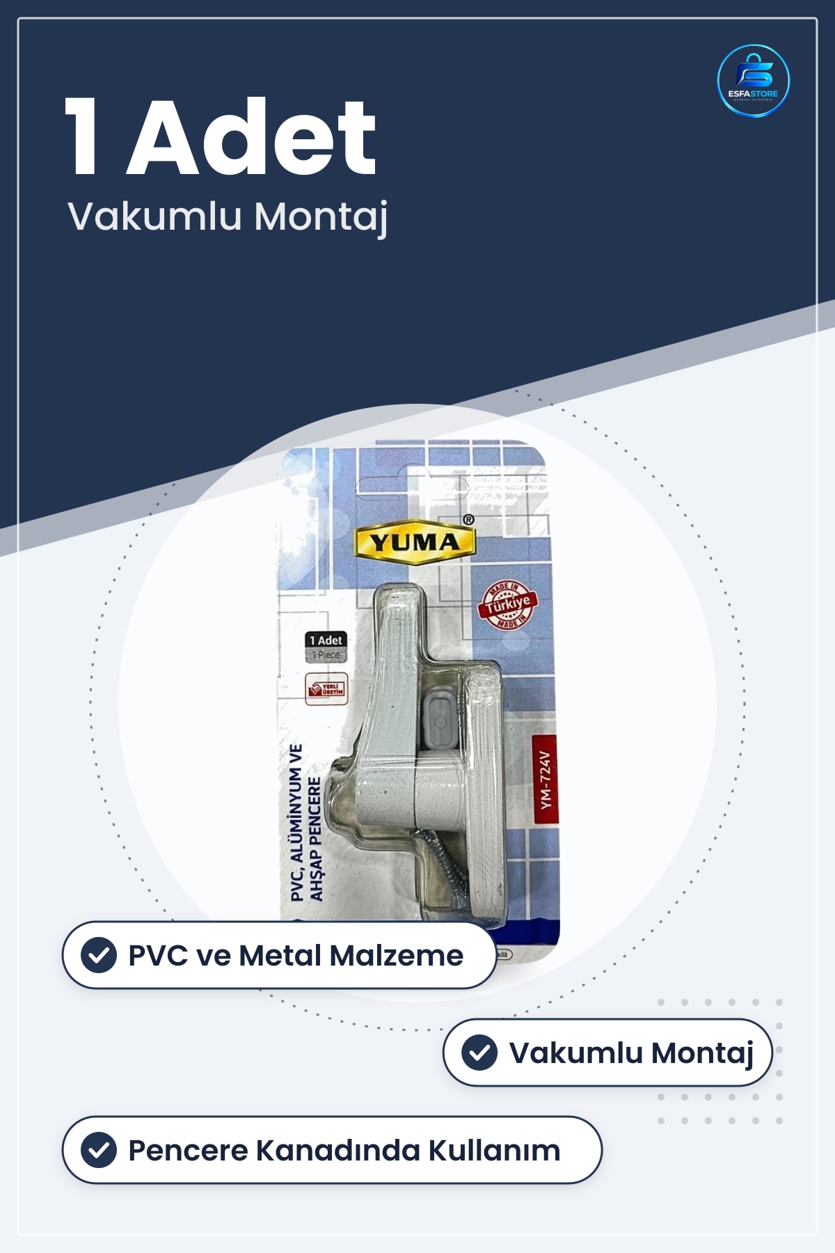 Vakumlu PVC Metal Emniyet Kilidi Pencere Kapı Güvenlik Kilit Ev Tesisat Montajı Kolay Pratik