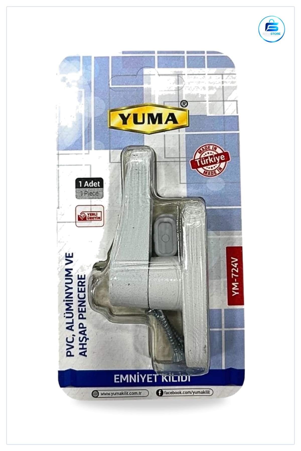 Vakumlu PVC Metal Emniyet Kilidi Pencere Kapı Güvenlik Kilit Ev Tesisat Montajı Kolay Pratik