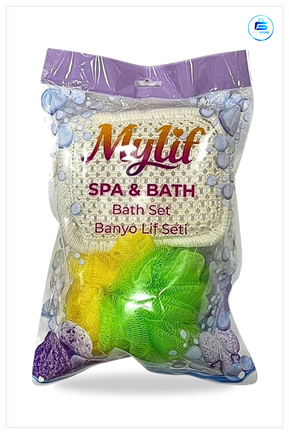 Banyo Lifi Seti Vücut Temizleme Peeling Eldiveni Lif Sünger Spa Duş Ürünleri Renkli