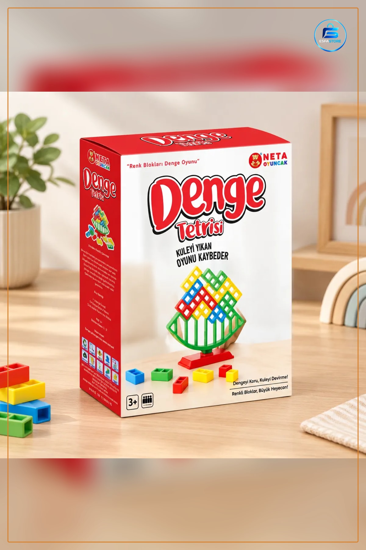 Denge Tetrisi Oyun Seti Renkli Bloklu Strateji Aile Oyunu 3 Yaş Üzeri Çocuk Eğitici