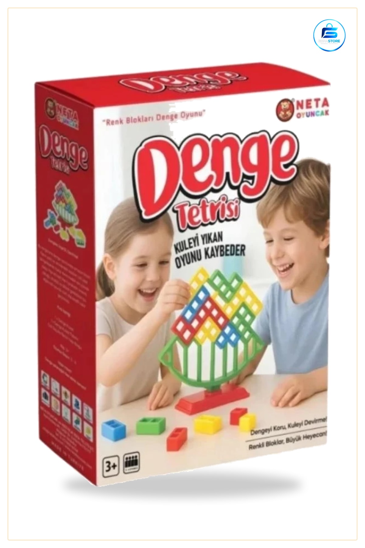 Denge Tetrisi Oyun Seti Renkli Bloklu Strateji Aile Oyunu 3 Yaş Üzeri Çocuk Eğitici