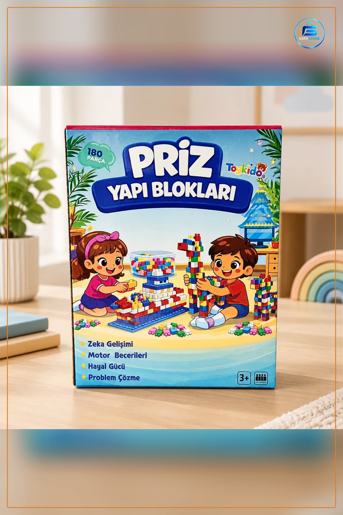 Priz Yapı Blokları Eğitici Kutu Çocuk Oyuncağı 180 Parça Yaratıcı Oyun Seti Zeka Gelişimi