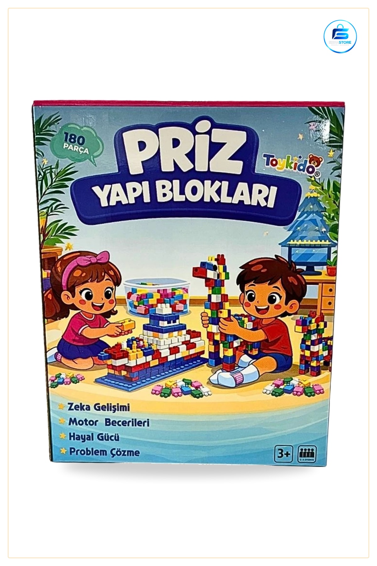 Priz Yapı Blokları Eğitici Kutu Çocuk Oyuncağı 180 Parça Yaratıcı Oyun Seti Zeka Gelişimi