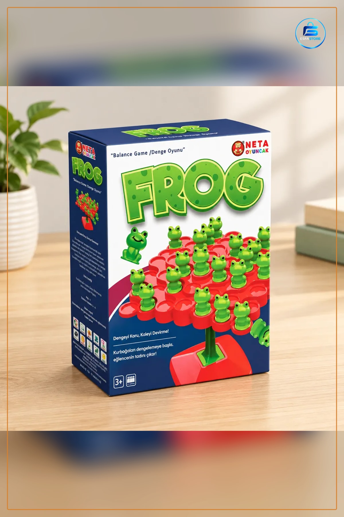 Kurbağa Kutu Oyunu Frog Denge Dengeleme Çocuk Masa Oyuncağı Eğlence 3 Yaş Üstü Aile