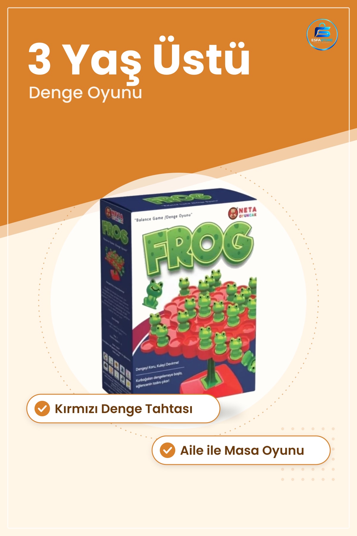 Kurbağa Kutu Oyunu Frog Denge Dengeleme Çocuk Masa Oyuncağı Eğlence 3 Yaş Üstü Aile