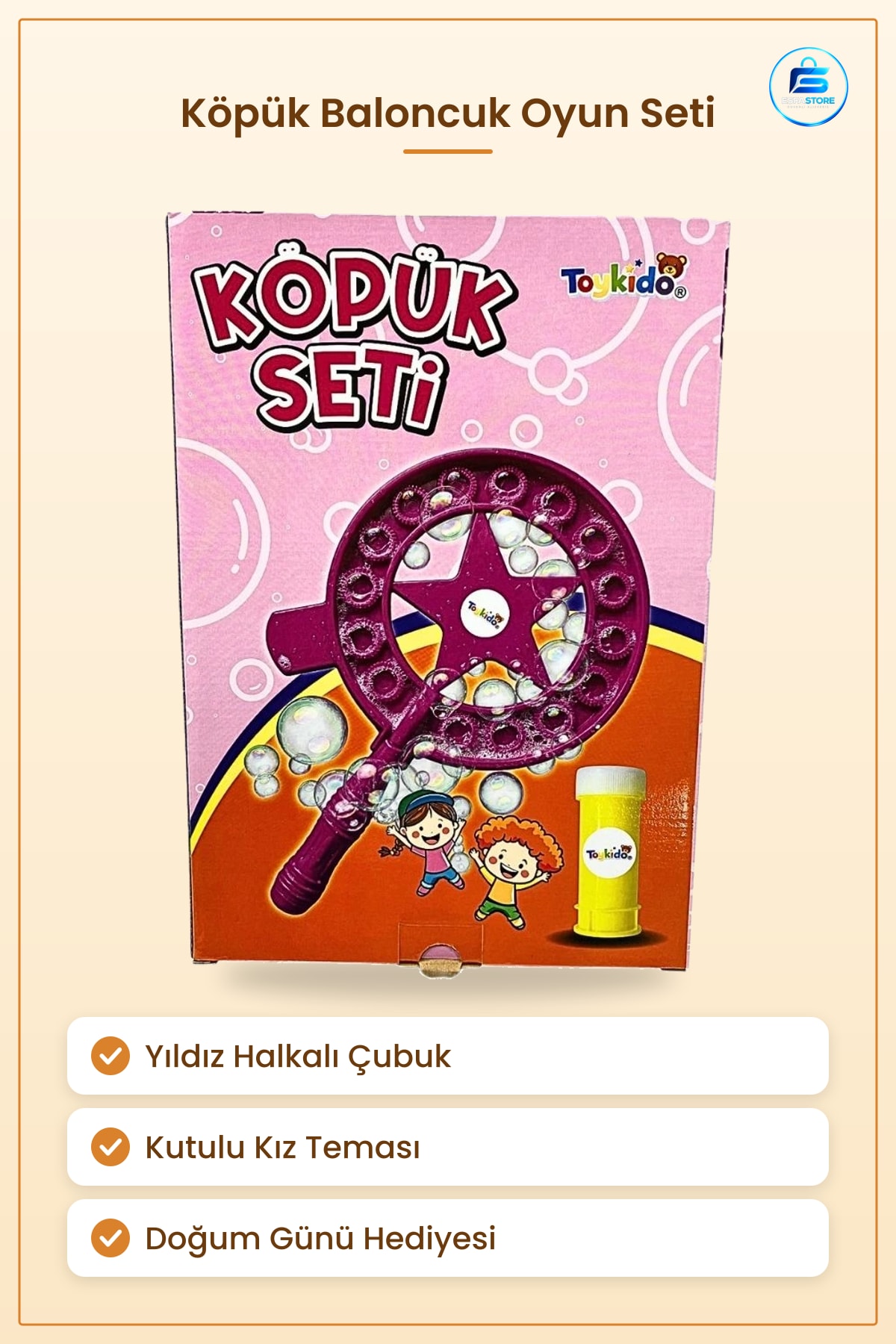 Kız Köpük Oyun Seti Kutulu Baloncuk Üfleme Çubuklu Çocuk Eğlence Doğum Günü Hediyesi