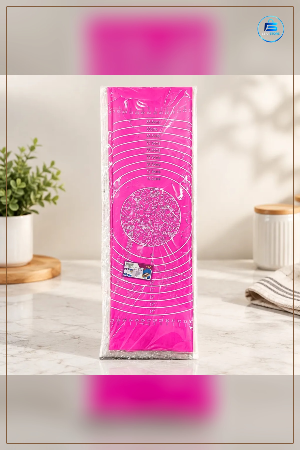 Hamur Matı Büyük Boy 45x65 cm Pembe Açma Yoğurma Ölçü Cetveli Mutfak Pişirme Yüzeyi Şekillendirici