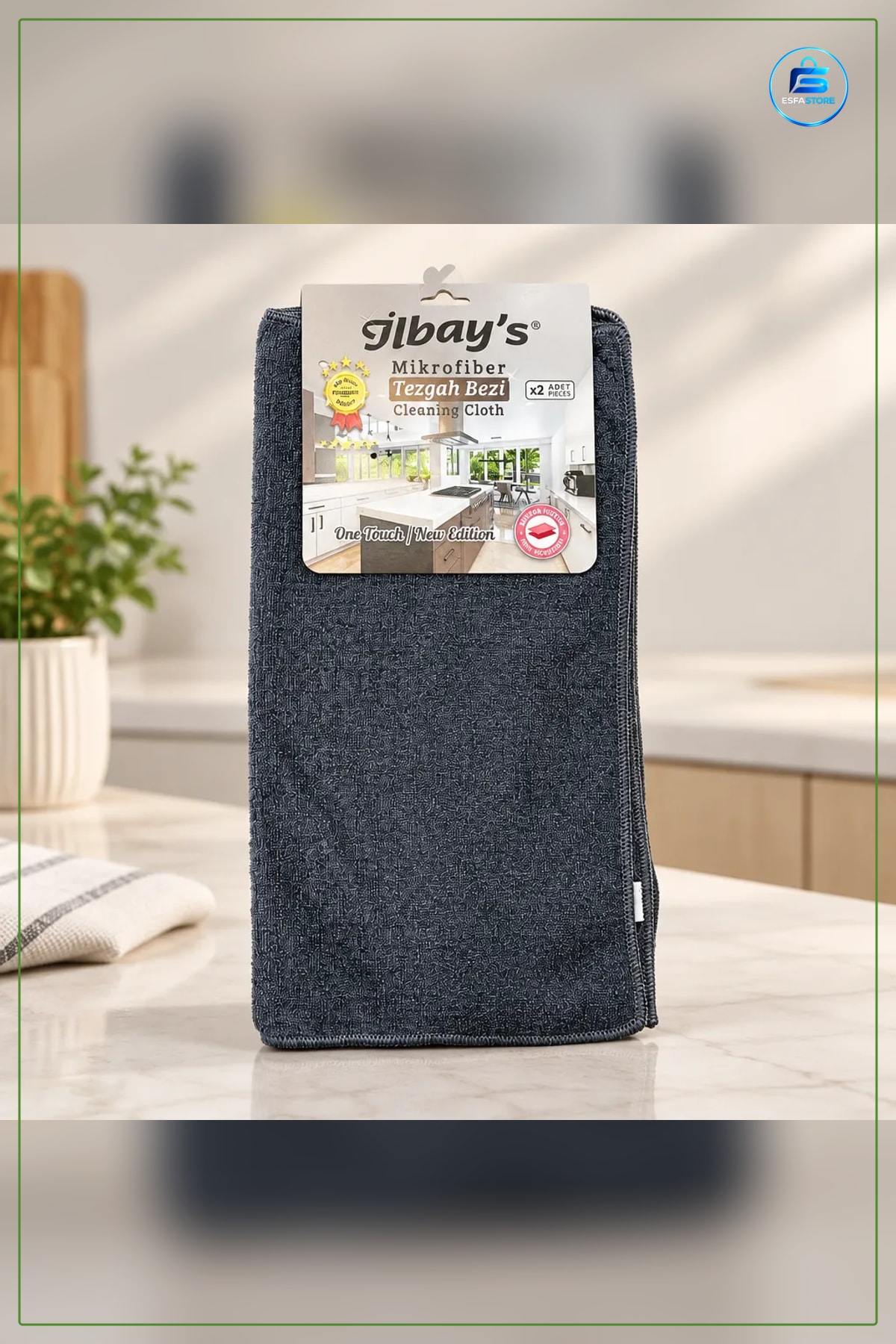 Mikrofiber Tezgah Bezi 2 Adet Mutfak Tezgahı Yüzey Temizleme Gereci Pratik Kullanım