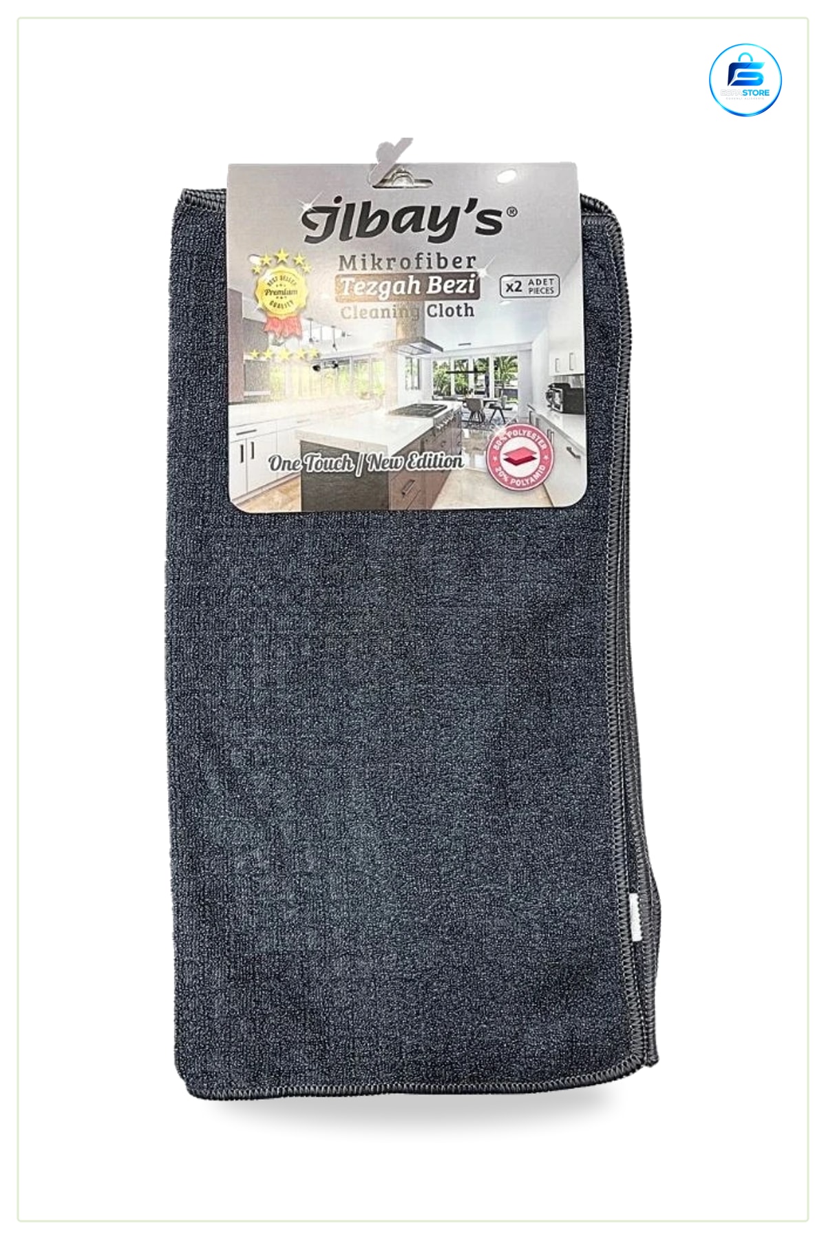 Mikrofiber Tezgah Bezi 2 Adet Mutfak Tezgahı Yüzey Temizleme Gereci Pratik Kullanım