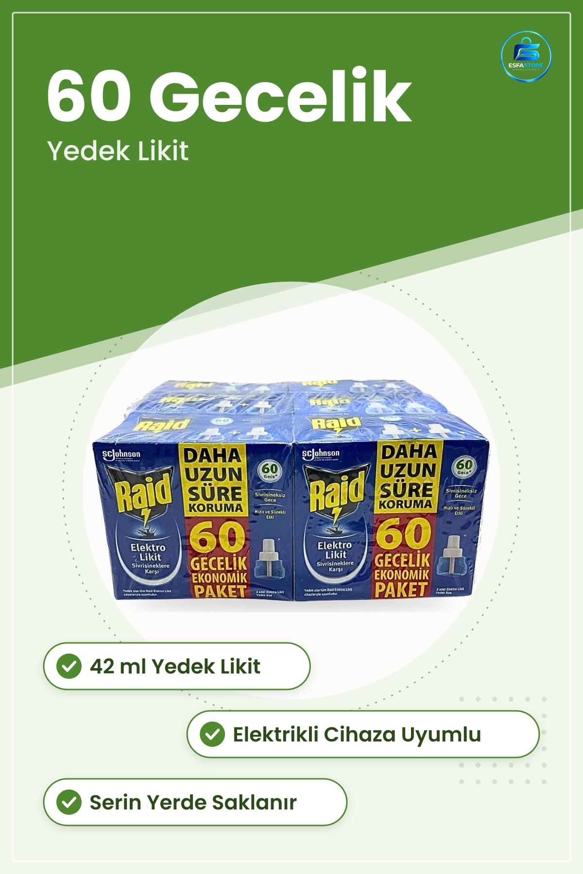 Elektrolikit Yedek Şişe Gece 42 ml Sivrisinek Kovucu Elektrikli Sivrisineklere Karşı