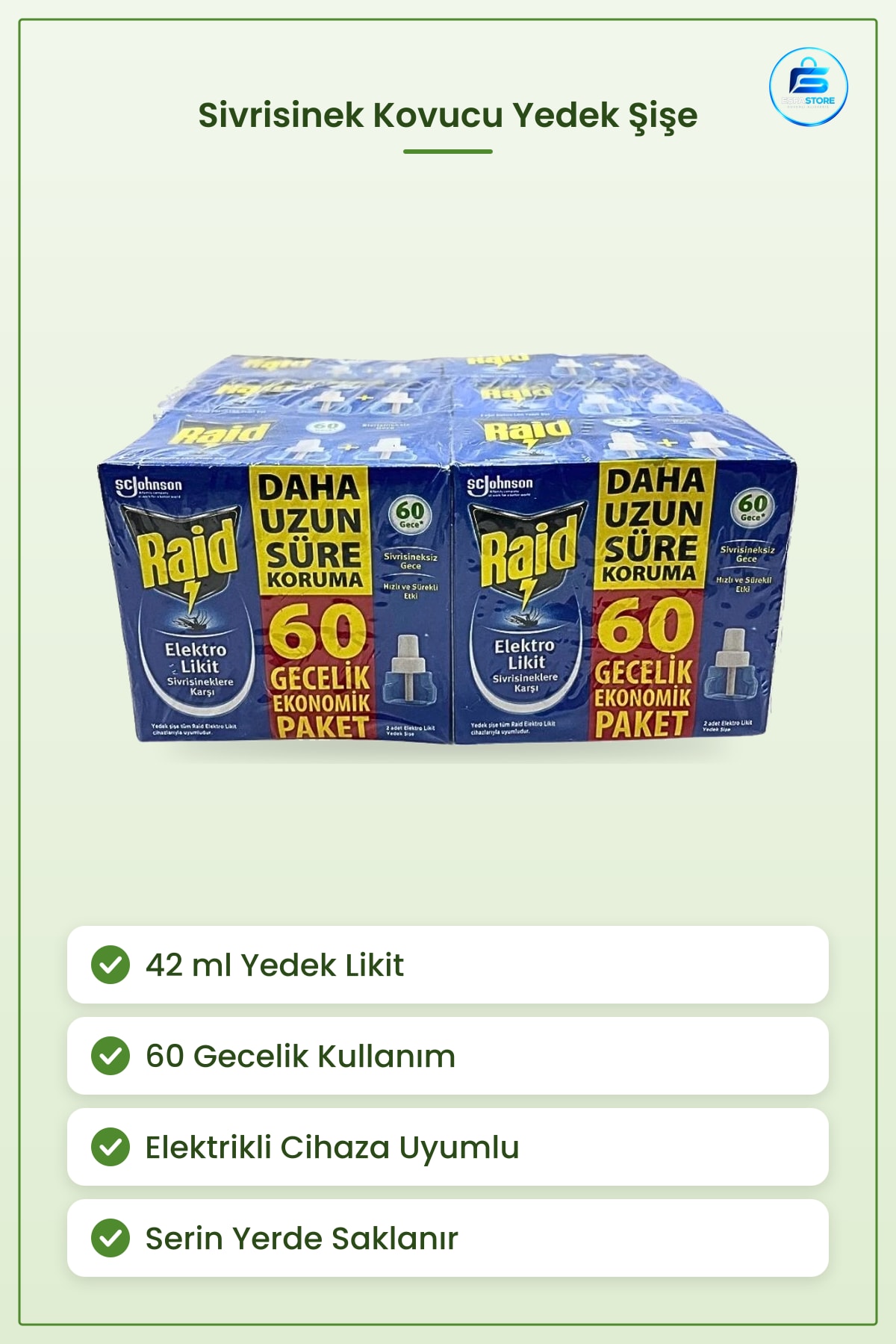 Elektrolikit Yedek Şişe Gece 42 ml Sivrisinek Kovucu Elektrikli Sivrisineklere Karşı