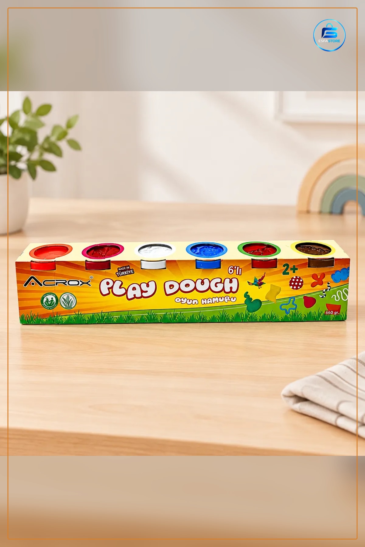 Oyun Hamuru 6 Lı Renkli Play Dough 660 gr Mutfak 2 Yaş Üstü Çocuk Yaratıcı Seti Kutulu