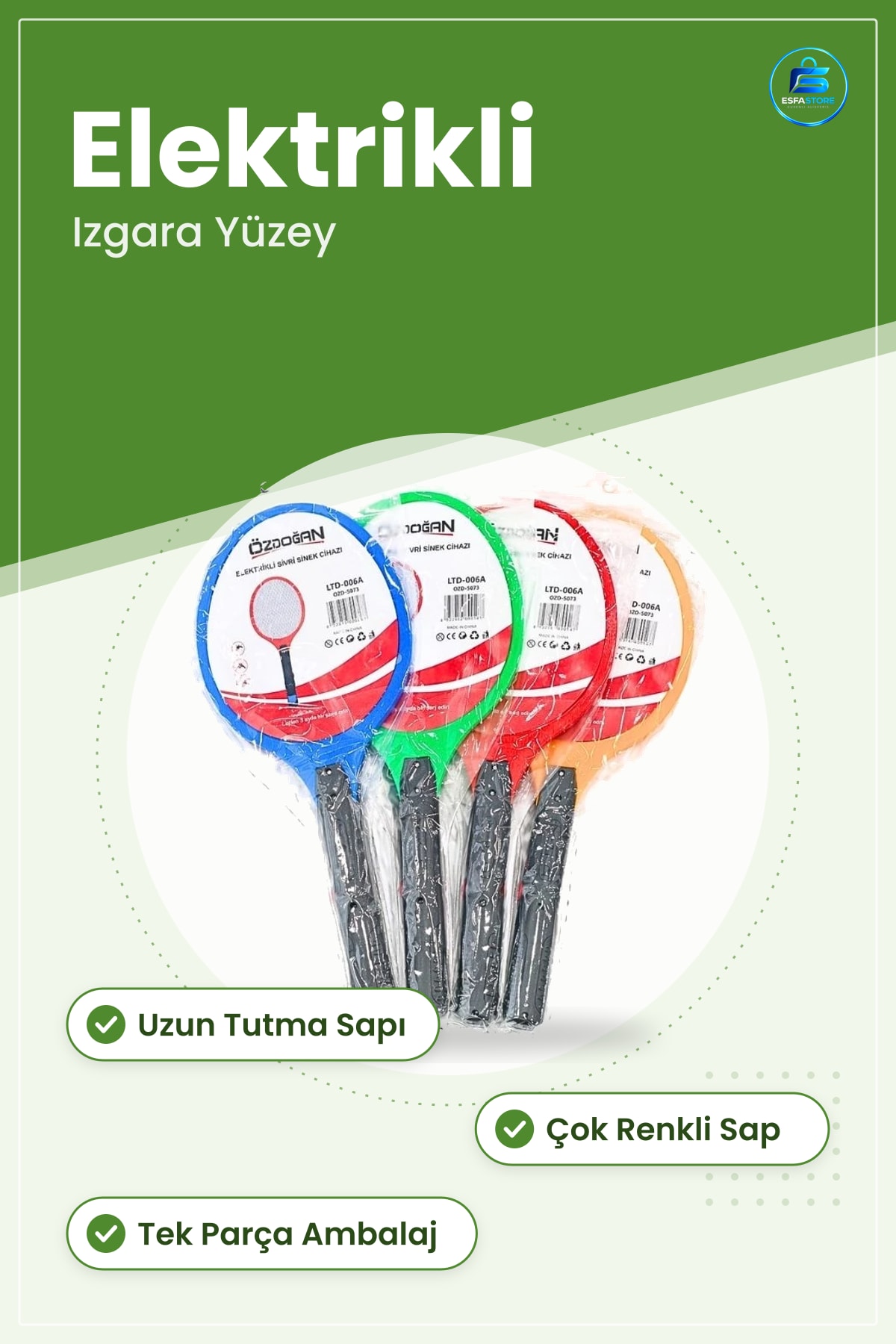 Elektronik Sinek Raketi Elektrikli Sivri Kovucu Ev Mutfak Pratik Kullanım Çok Renkli Haşere