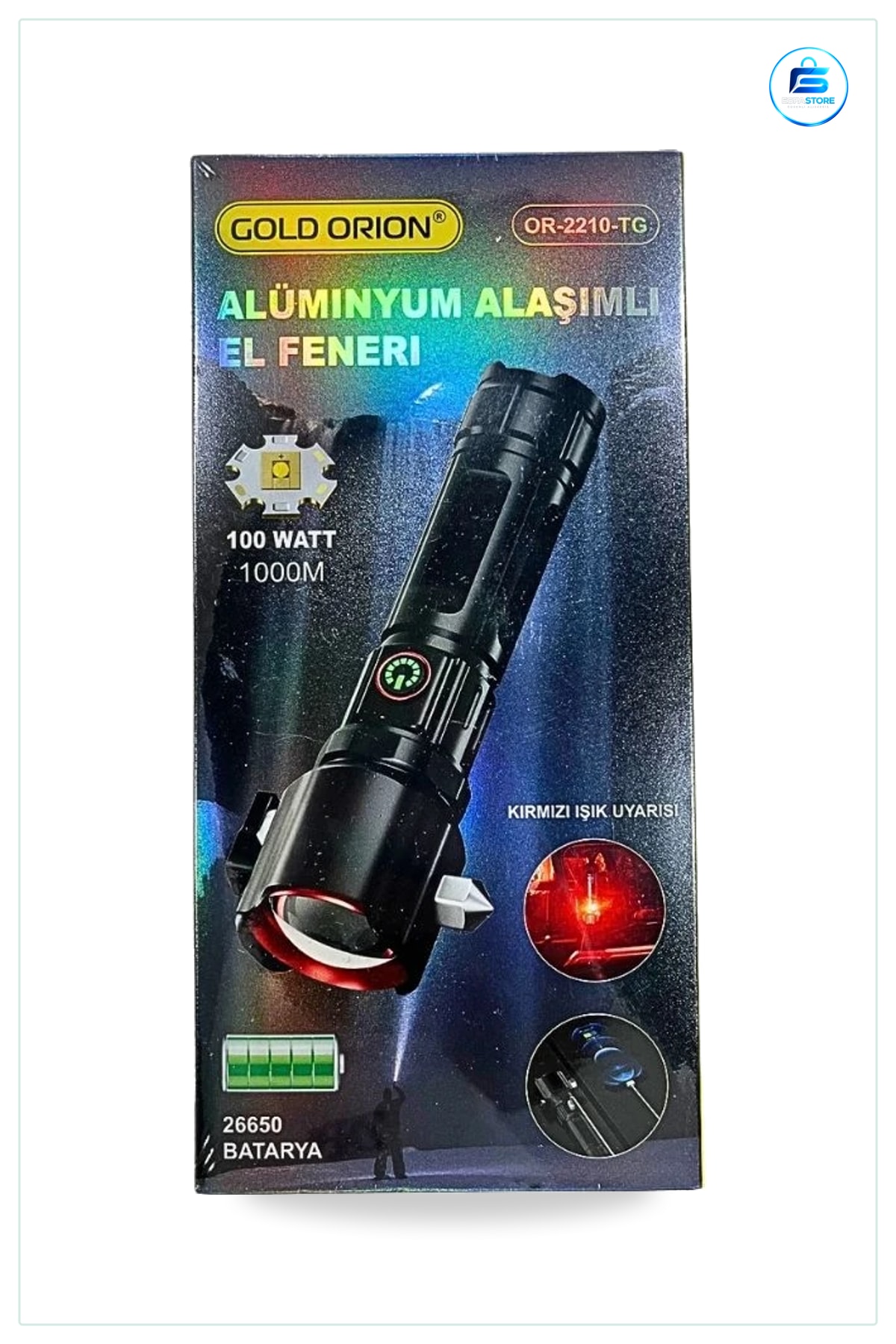 USB El Feneri 100 W Alüminyum Alşımlı Taşınabilir Zoom LED Kamp Yürüyüş Aydınlatma Pratik