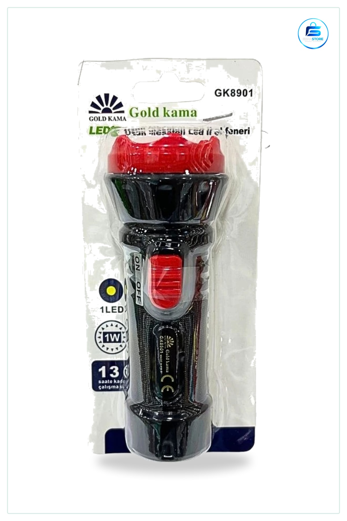 El Feneri LED 1 W Kamp Ev Acil Durum Kullanımı Kompakt Pilli Plastik Gövde Saate Kadar Çalışma
