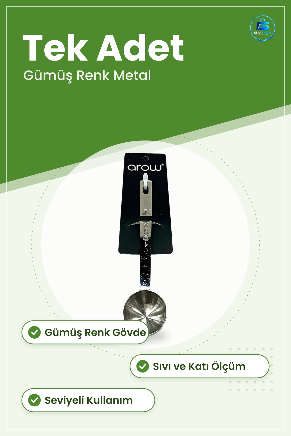 Gümüş Renk Metal Ölçü Kaşığı Mutfak Pişirme Malzemesi Ölçüm Aracı Yemek Kek Tatlı Hazırlık Pratik