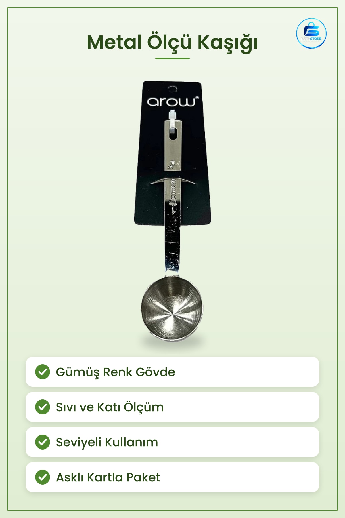 Gümüş Renk Metal Ölçü Kaşığı Mutfak Pişirme Malzemesi Ölçüm Aracı Yemek Kek Tatlı Hazırlık Pratik