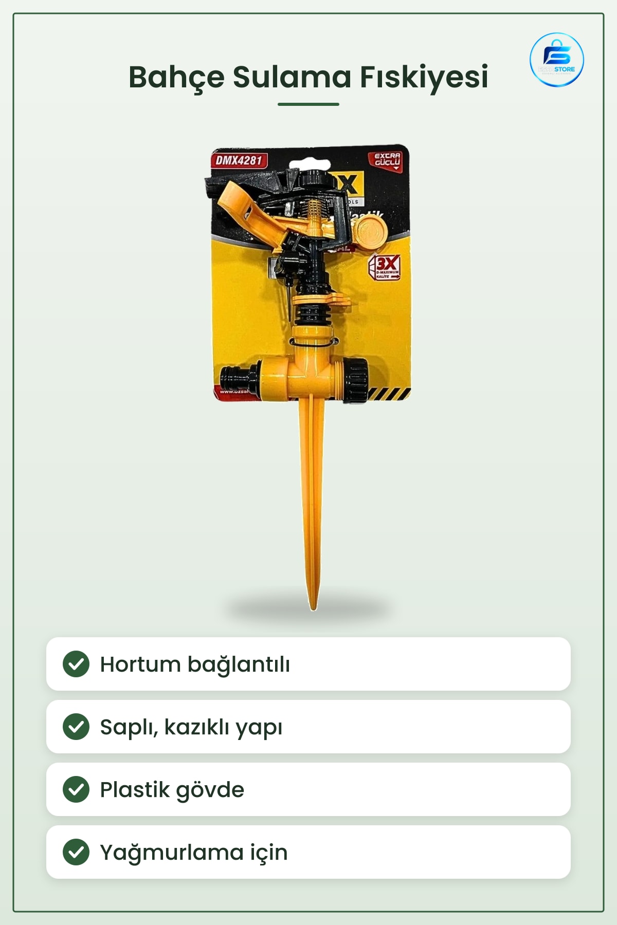 Fıskiye Saplama Plastik Spring Bahçe Sulama Yağmurlama Hortum Bağlantılı Kazıklı Pratik