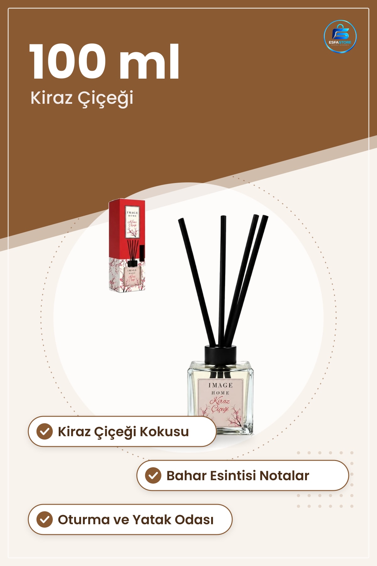 Kiraz Çiçeği Kokulu 100 ml Bambu Oda Kokusu Ev Dekorasyon Ferah Ortam Aroması Kullanışlı