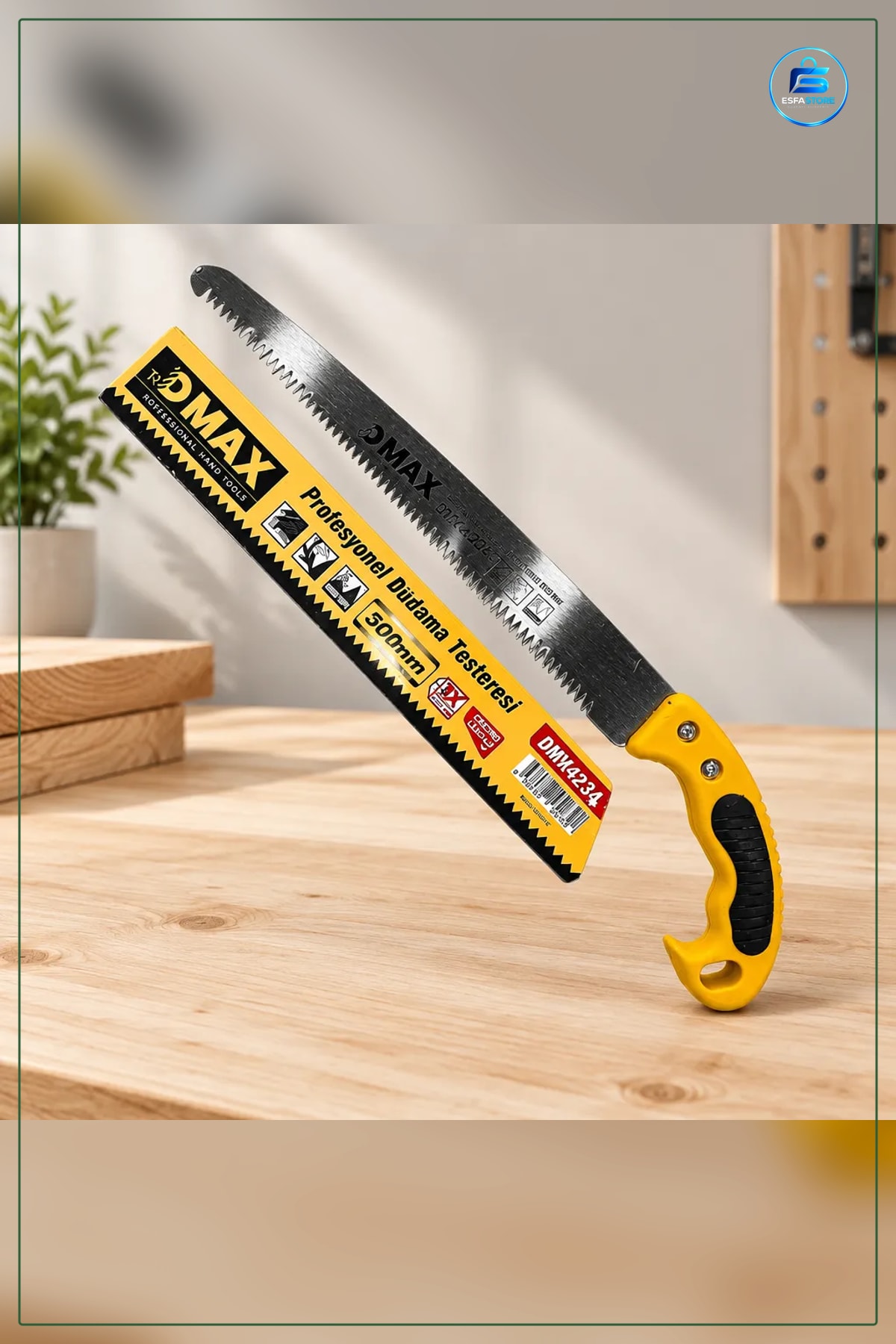 Budama Testeresi 300 mm Bahçe Ağaç ve Çalı Dalı Kesim Aleti Sarı Saplı Elle Kullanım