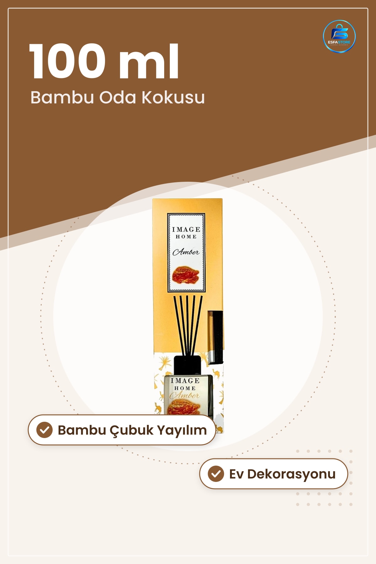 Bambu Çubuklu Oda Kokusu 100 ml Amber Difngüzör Ev Dekorasyon Yayıcı Şişeli Kokulu