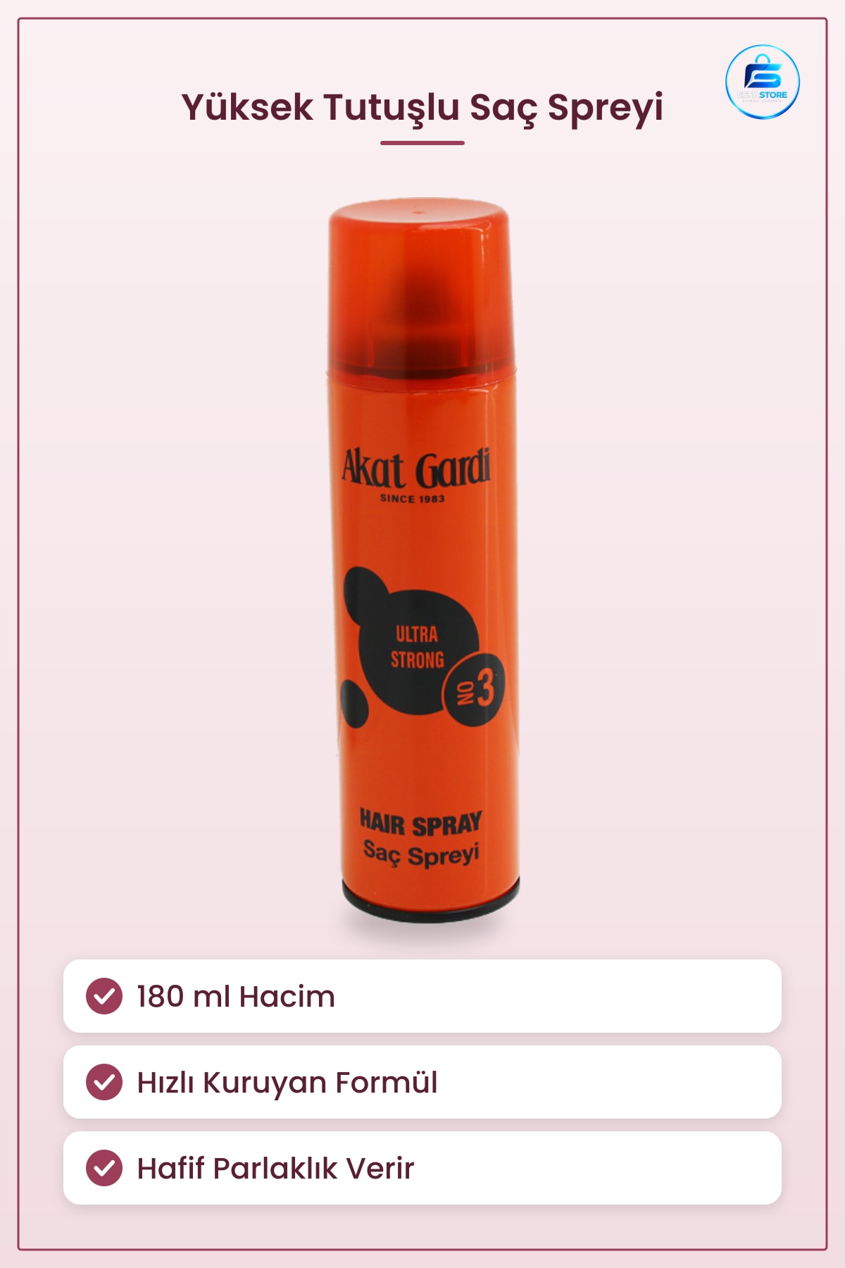 Saç Spreyi 180 ml Yüksek Tutuşlu Hızlı Kuruyan Sabitleyici Şekillendirici Kozmetik Kişisel Bakım