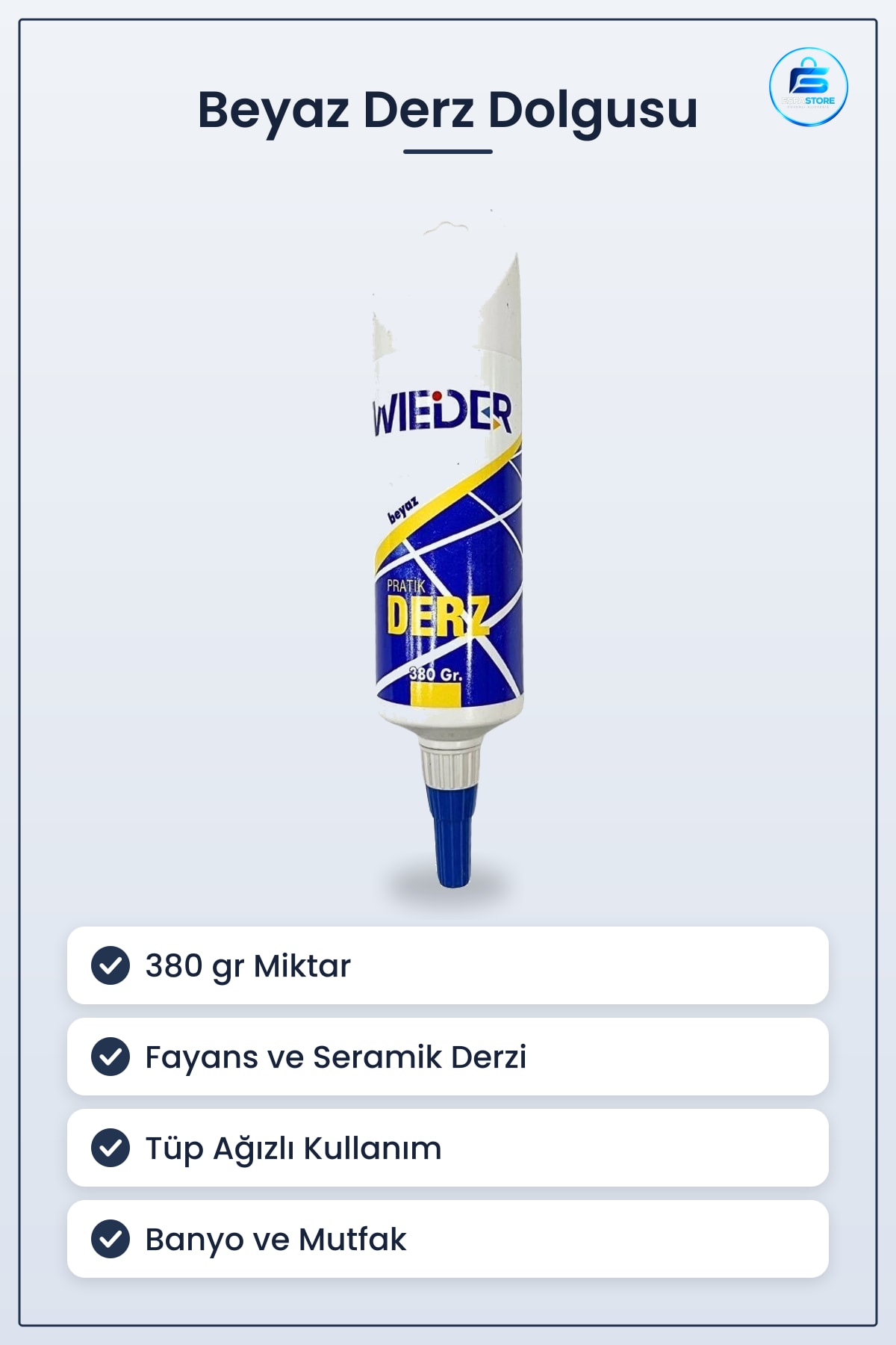 Derz Dolgusu Beyaz 380 gr Pratik Fayans Seramik Duvar Zemin Banyo Mutfak Tadilat Malzemesi