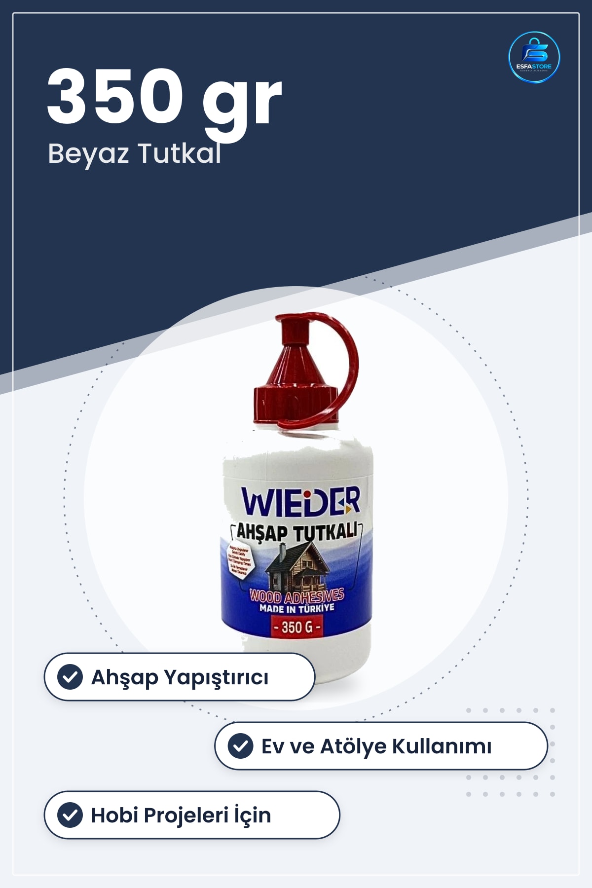 Beyaz Tutkal 350 gr Ahşap Yapıştırıcı Tutkalı Hırdavat Atölye Hobi Malzemesi Yapıştırma