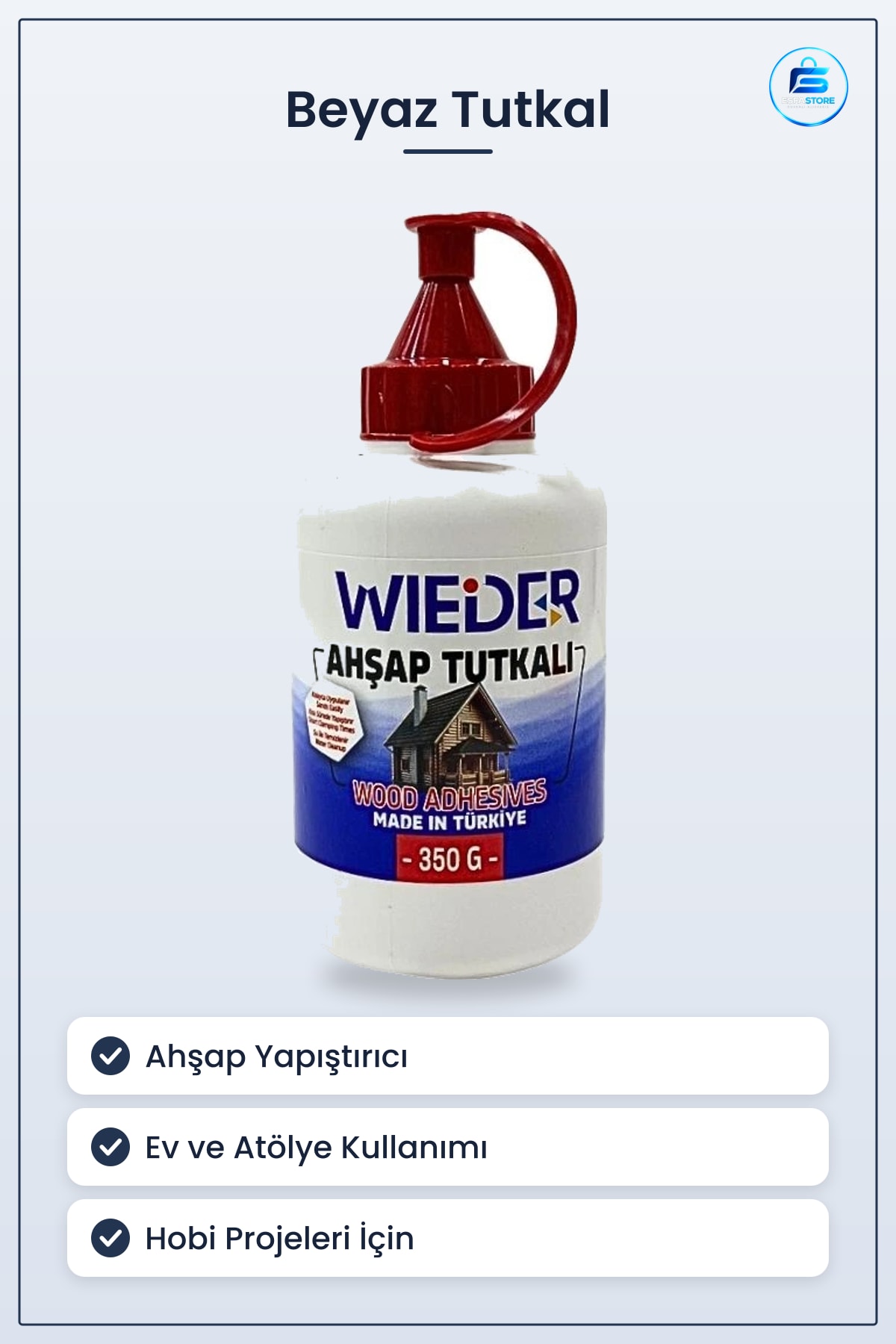 Beyaz Tutkal 350 gr Ahşap Yapıştırıcı Tutkalı Hırdavat Atölye Hobi Malzemesi Yapıştırma