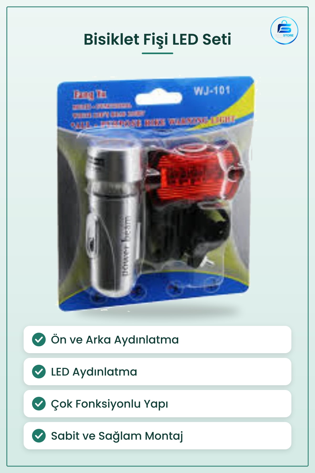 Bisiklet Farı LED Lamba Seti Multifonksiyonel Ön Arka Aydınlatma Sürüş İçin Pratik Kullanım