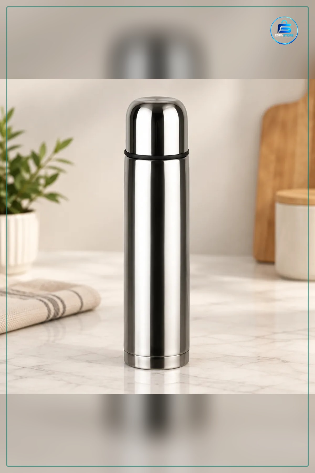Termos 750 ml Inox Gövdeli Sarıcağılı. Kullanışlı Dayanıklı Pratik