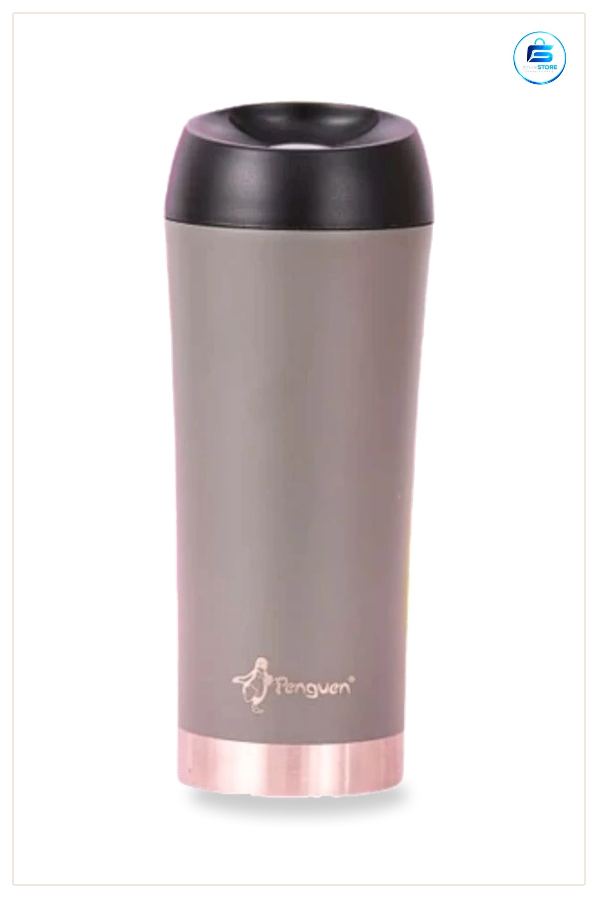 Termos Mug Kahve Kupa 400 ml Kapaklı Seyahat Ofis Sıcak İçecek Gri Taşınabilir Hediyelik