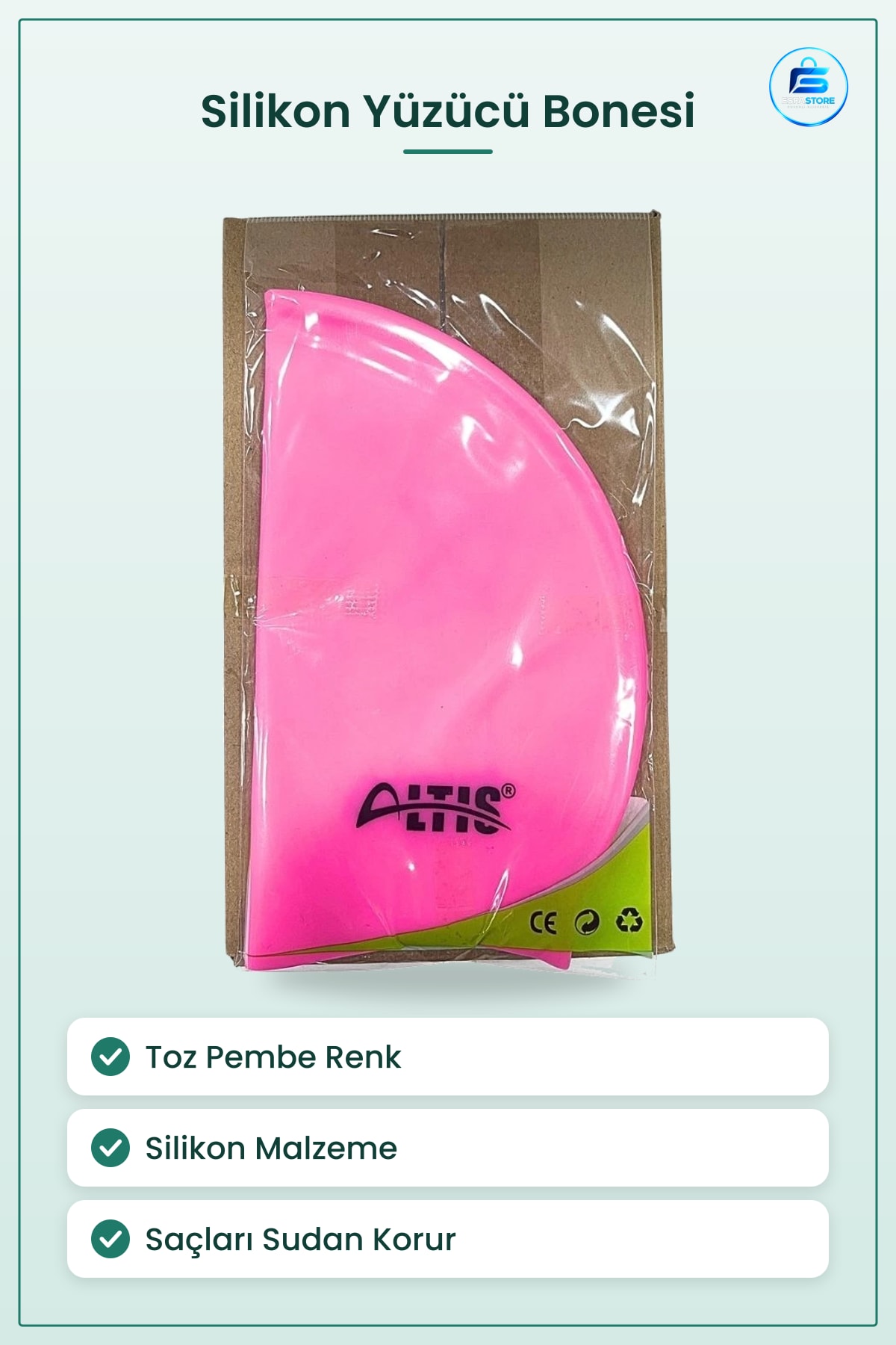 Yüçücü Bonesi Toz Pembe Silikon Yüzme Havuzu Saç Koruyucu Su Sporu Aksesuarı Kullanım Kolaylığı
