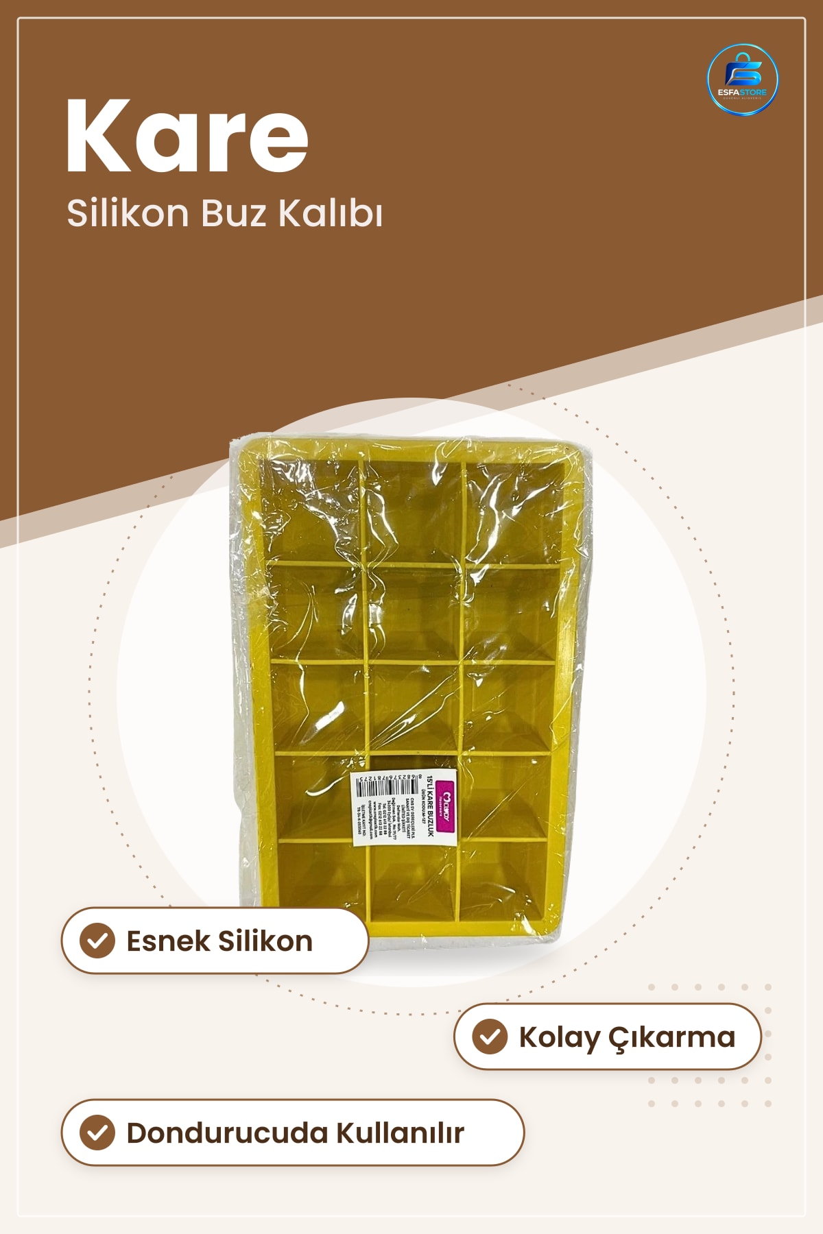 Kare Silikon Buzluk Esnek Kalıp Kolay Çıkarma Mutfak Buz Kalıbı Dondurucu Kullanımı