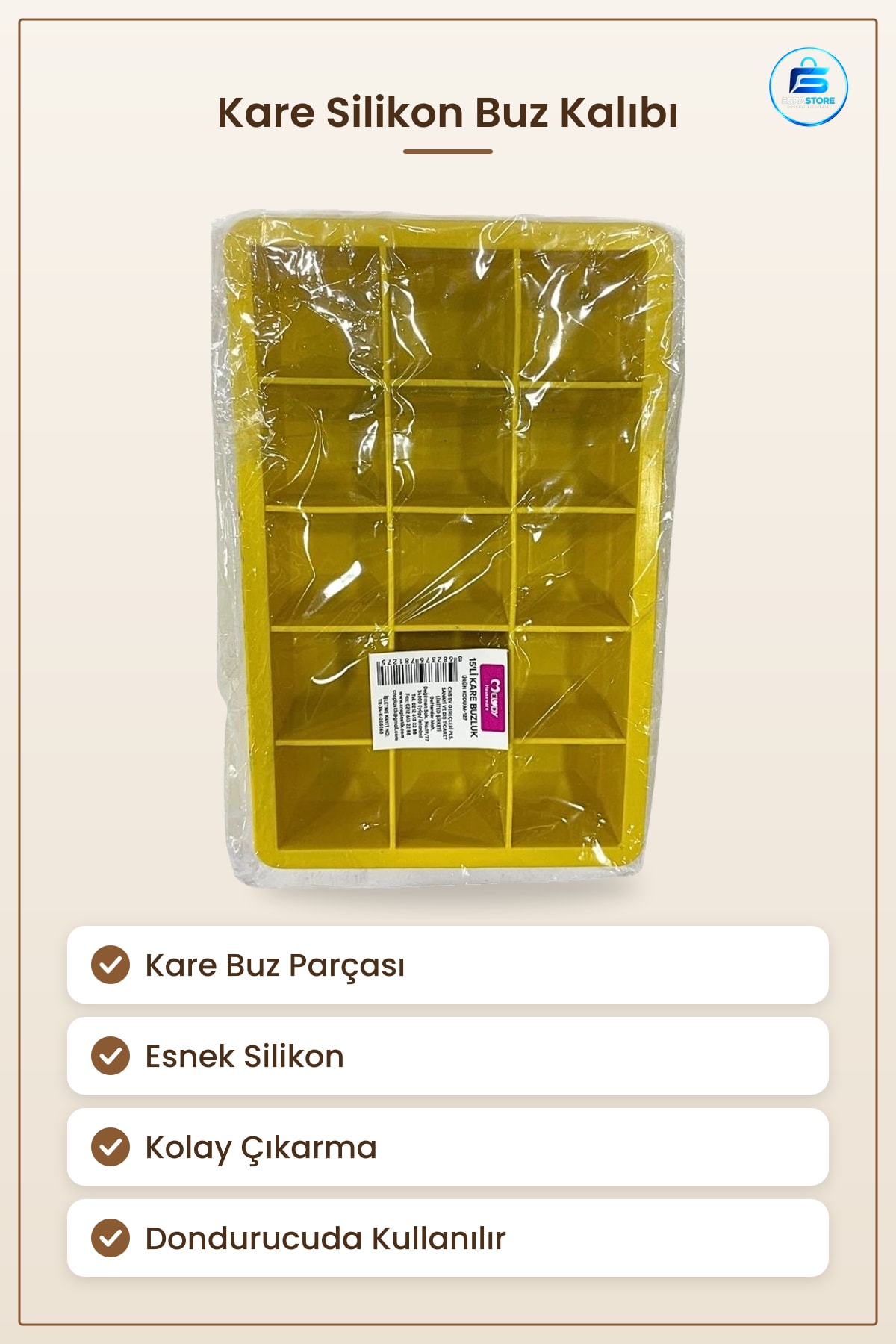 Kare Silikon Buzluk Esnek Kalıp Kolay Çıkarma Mutfak Buz Kalıbı Dondurucu Kullanımı