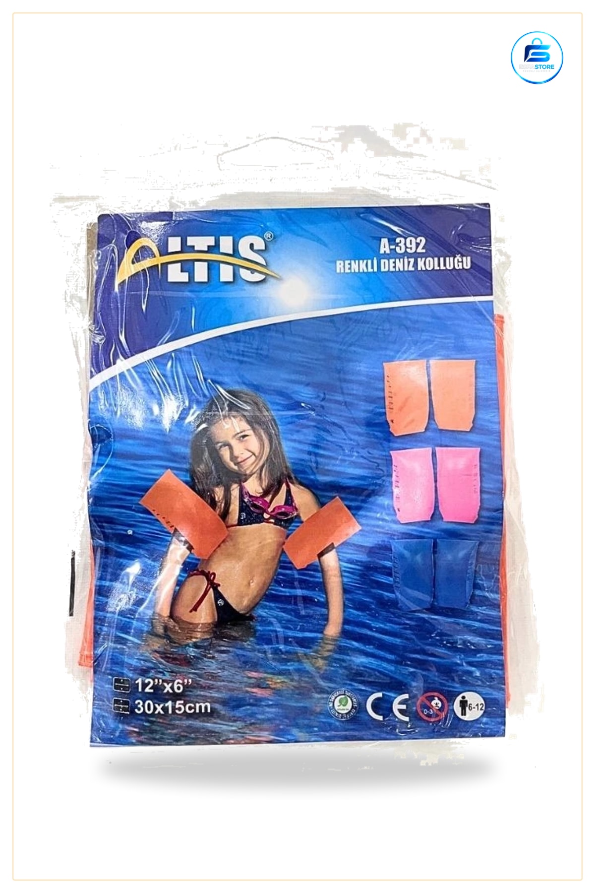 Renkli Deniz Kolluğu 30x15 cm Kolluk Simit Havuz ve Plaj İçin Çocuk Yüzme Destek Ürünü
