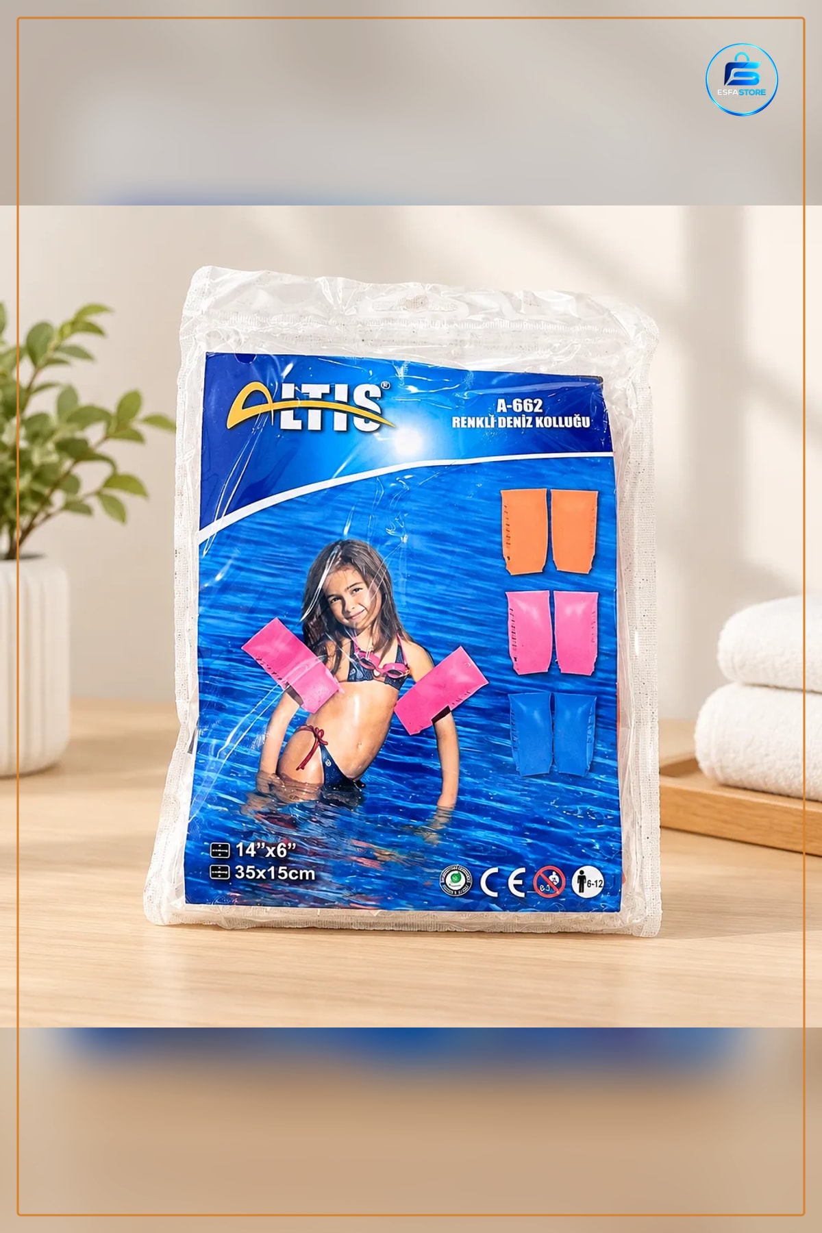 Renkli Deniz Kolluğu 35x15 cm Yüzme Kolluk Simit Çocuk Havuz ve Plaj İçin Su Sporu Kullanımı