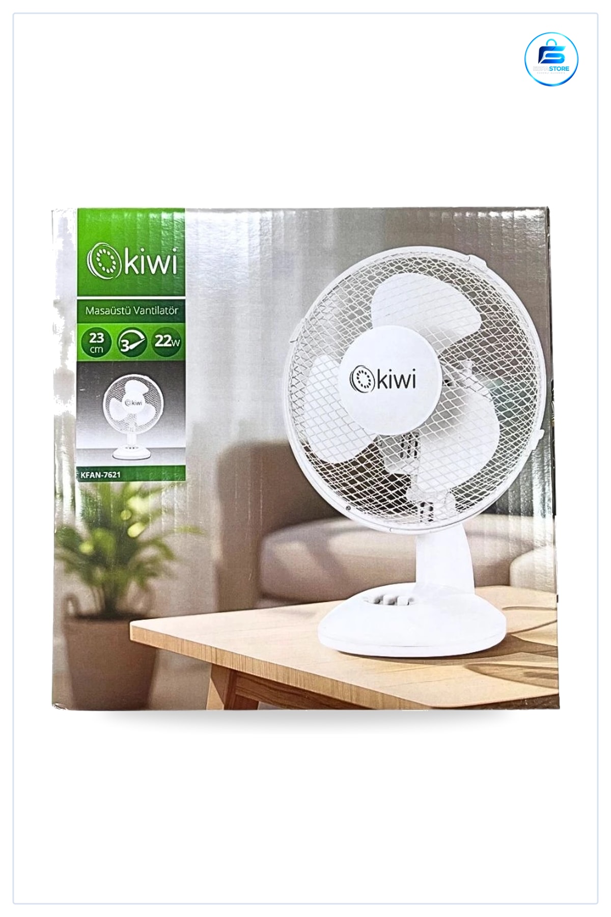 Masaüstü Vantilatör 23 cm 22 W 3 Hız Ayarlı Beyaz Ofis Ev Serin Tutan Sessiz Kompakt Fan
