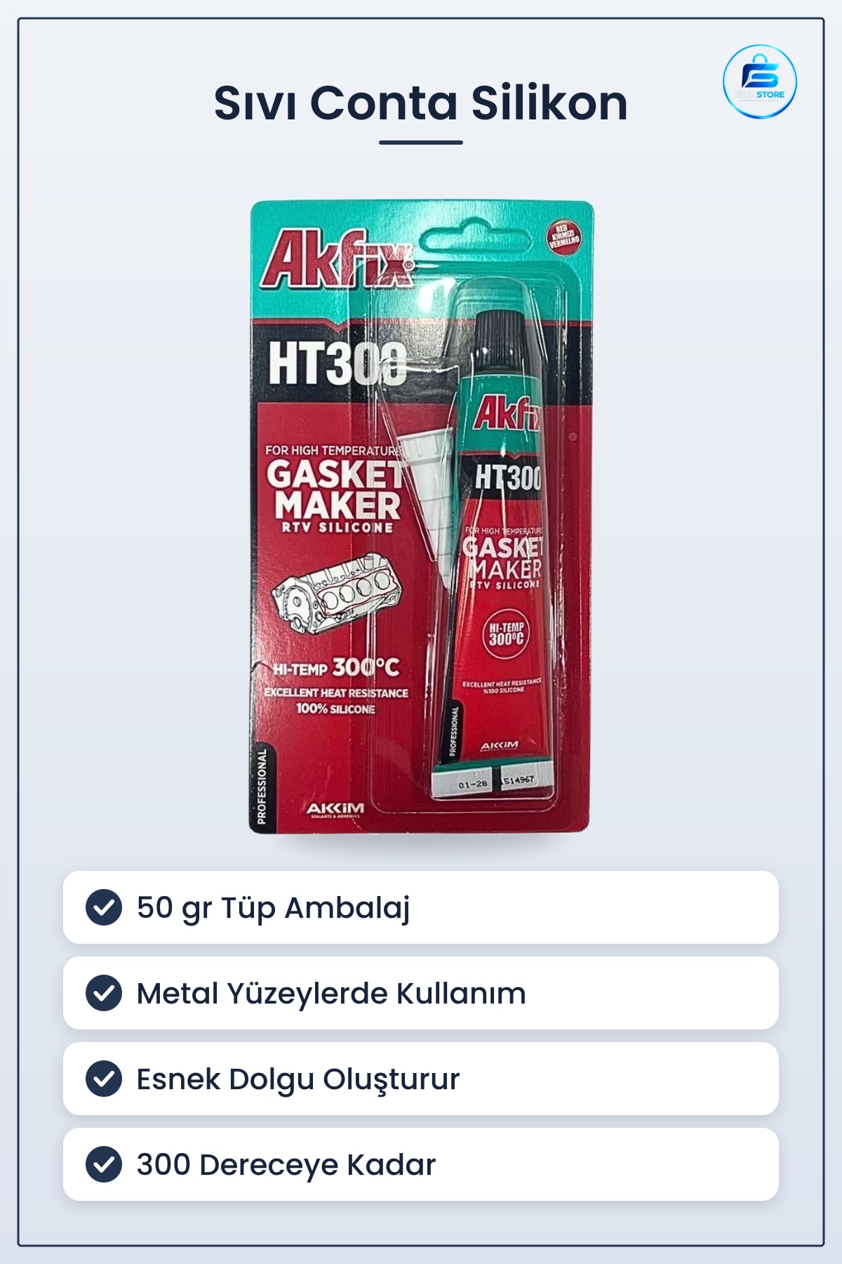 Sıvı Conta Silikon 50 gr Yüksek Isıya Dayanıklı Derece Otomotiv Macunu Hırdavat Yapıştırıcı