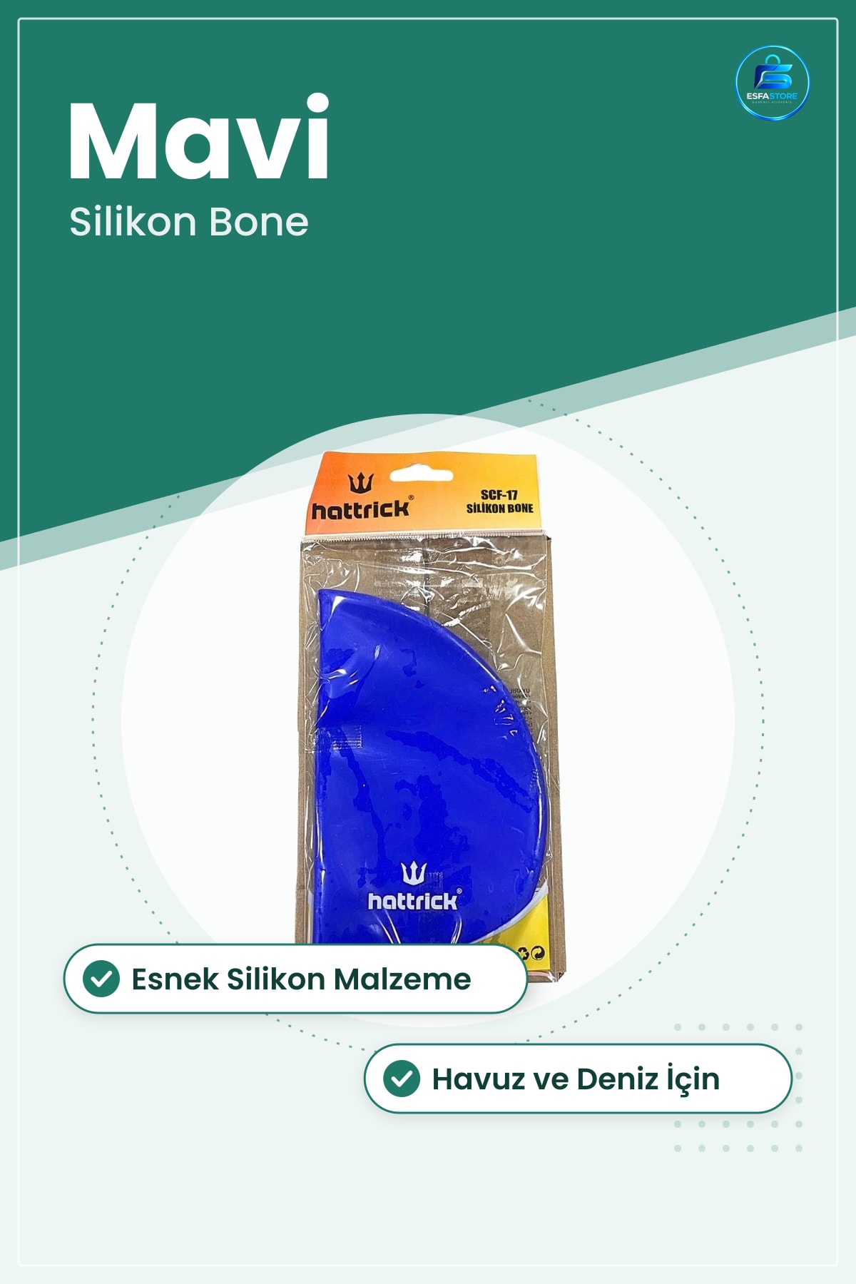 Mavi Silikon Yüzücü Bone Havuz ve Deniz İçin Esnek Hafif Yüzme Su Sporu Ekipmanı