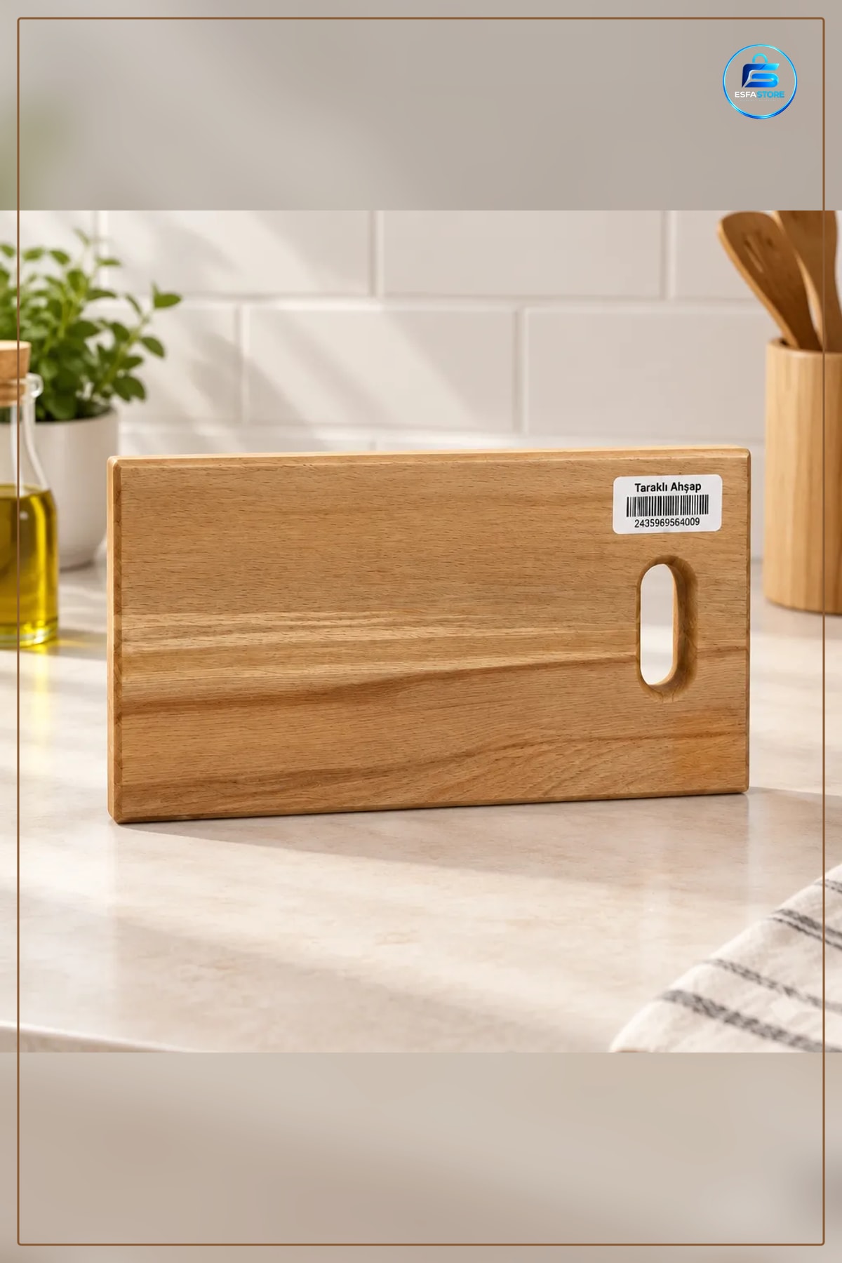 Kesme Tahtası Taraklı Ahşap Kesim Panosu 17x37 cm Mutfak Yemek Hazırlık Doğrama Servis