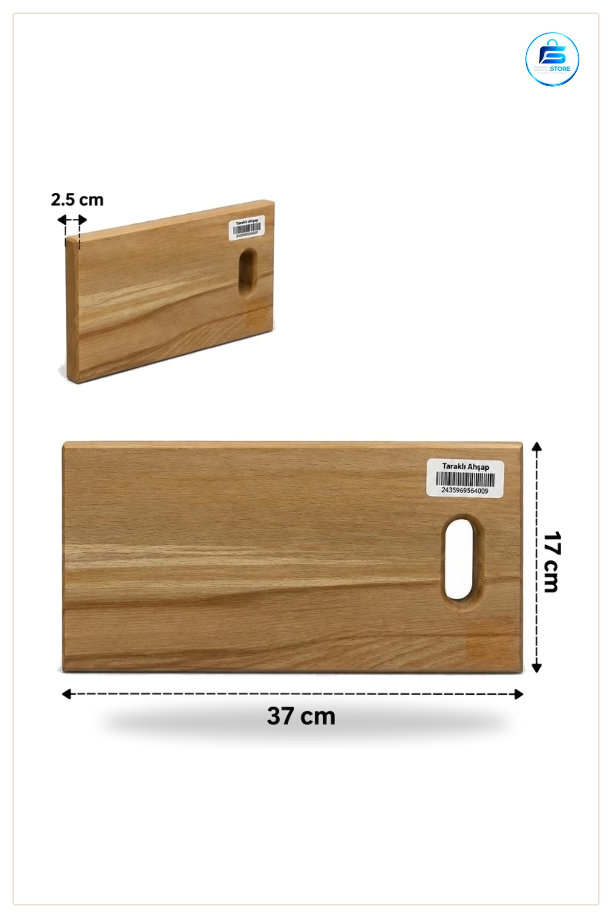 Kesme Tahtası Taraklı Ahşap Kesim Panosu 17x37 cm Mutfak Yemek Hazırlık Doğrama Servis