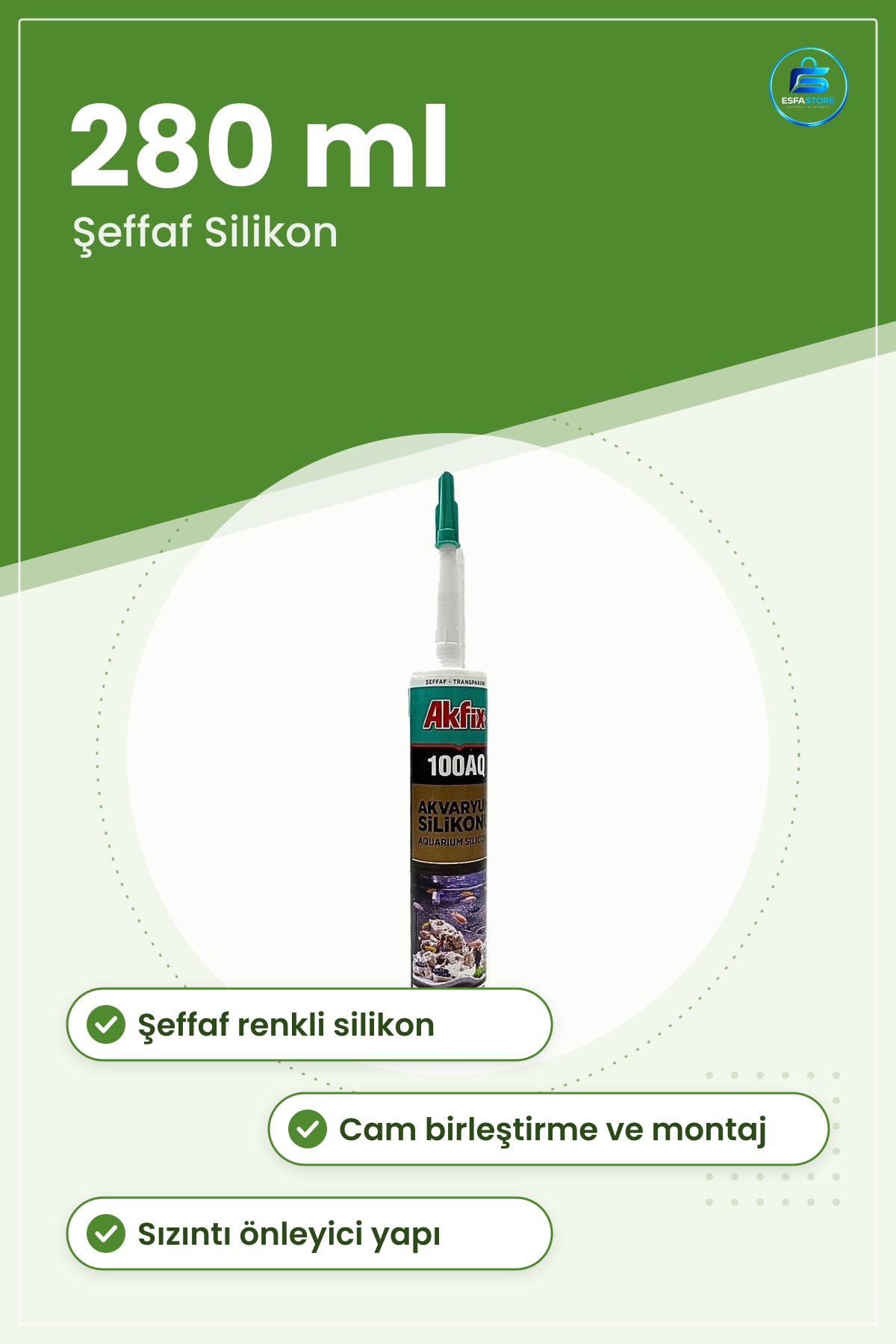 Akvaryum Silikonu Şeffaf 280 ml Cam Birleştirme Sızıntı Önleyici Bakım Malzemesi Pet Shop