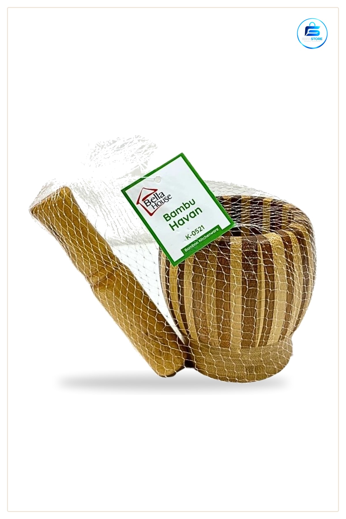 Bambu Havan Tokmağı Mutfak Ezme Kırma Baharat Sarımsak Pratik Kullanım Ev Yemek Hazırlık