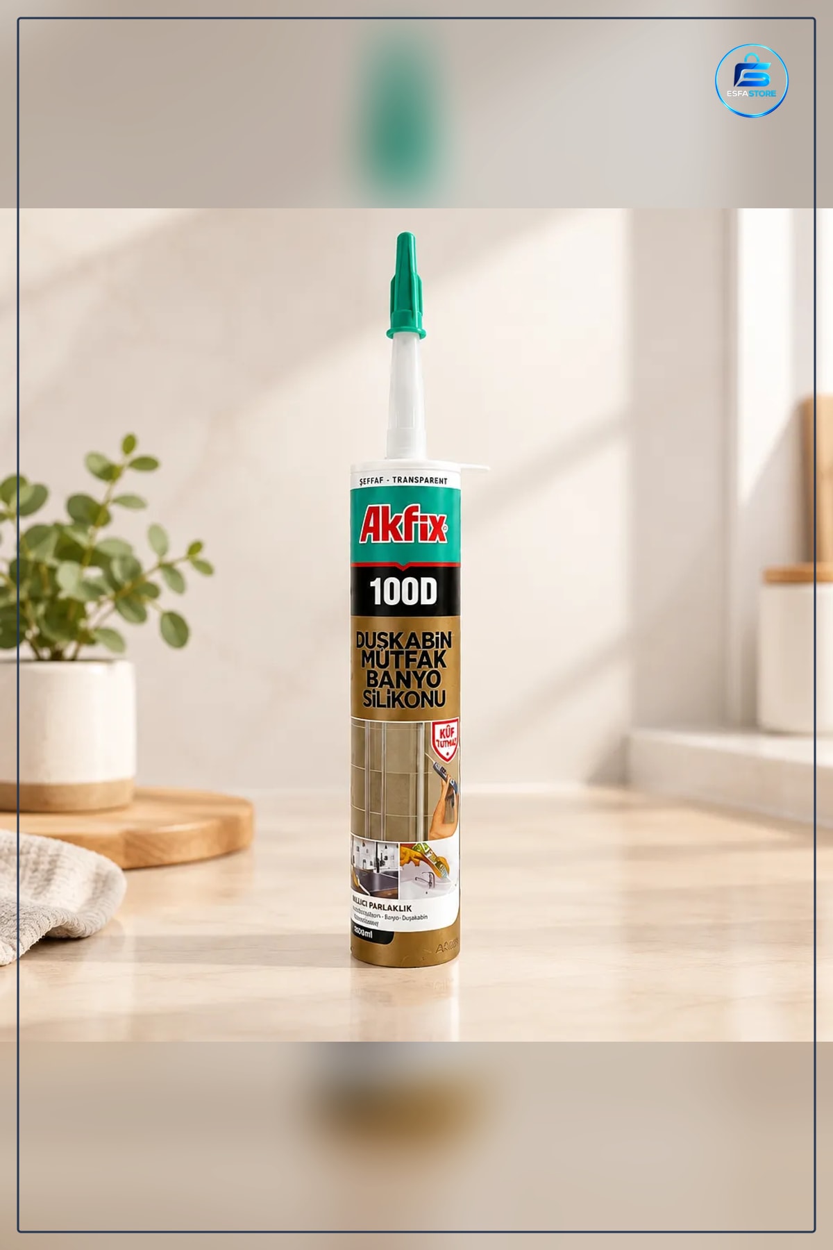 Şeffaf Duşakabin Silikonu 280 ml Banyo Mutfak Fayans Derz Sızdırmazlık Küf Tutmaz Pratik Tabanca